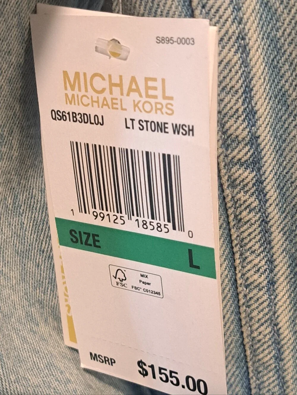 Michael Kors Light Blue High-Rise Women’s Jacket Sz L